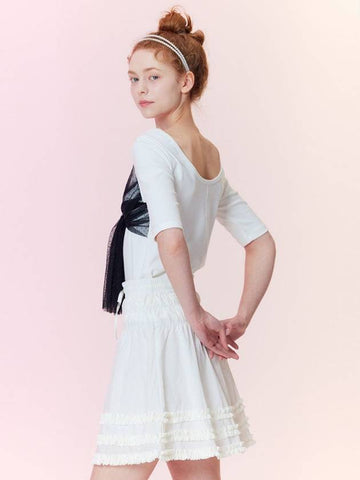 Shining shirring mini skirt_White - OPENING SUNSHINE - BALAAN 1