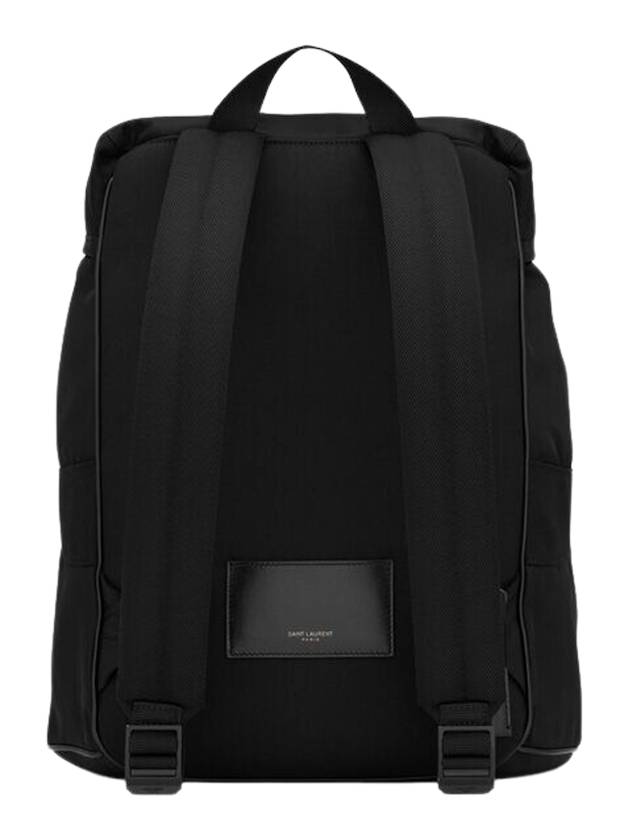 Backpack In Econyl And Vegetable-Tanned Leather Black - SAINT LAURENT - BALAAN 3