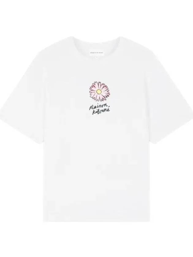 Floating Flower Cotton Short Sleeve T-Shirt White - MAISON KITSUNE - BALAAN 3