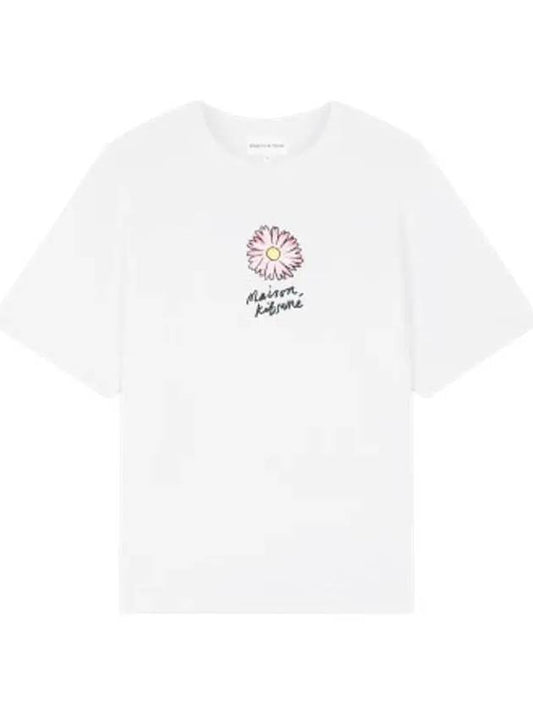 Floating Flower Cotton Short Sleeve T-Shirt White - MAISON KITSUNE - BALAAN 2