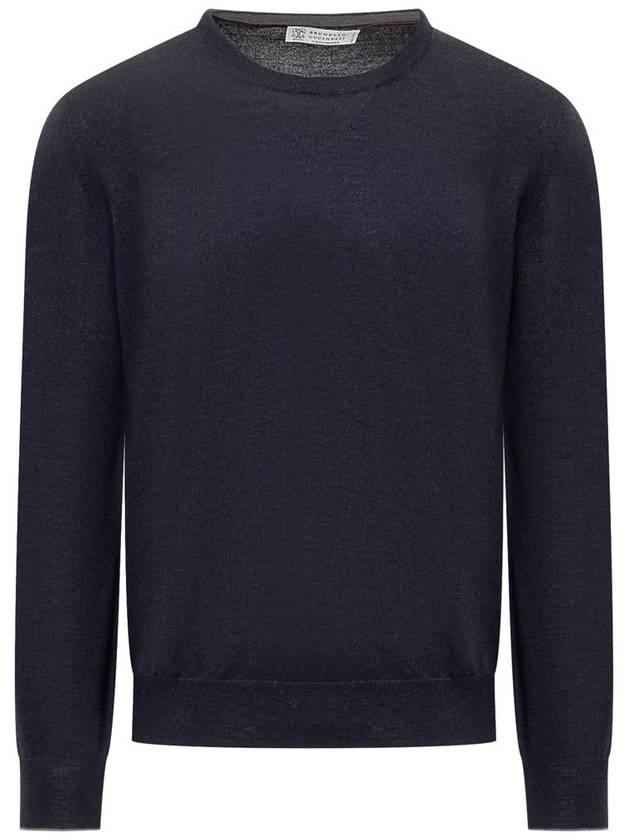 Wool Cashmere Knit Top Navy - BRUNELLO CUCINELLI - BALAAN 2