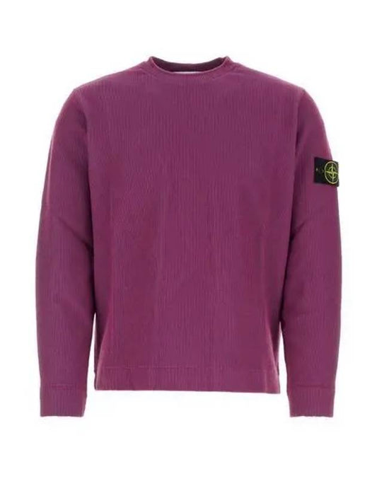 Men's Wappen Patch Crewneck Knit Sweatshirt Magenta - STONE ISLAND - BALAAN 2