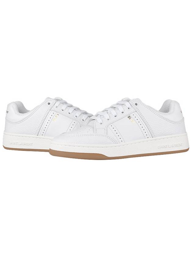 61 Cracked Leather Low Top Sneakers White - SAINT LAURENT - BALAAN 2