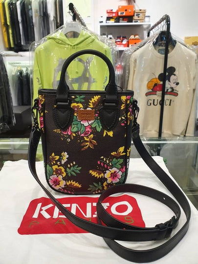 Courier Pop Bouquet Mini Tote Bag Black - KENZO - BALAAN 2