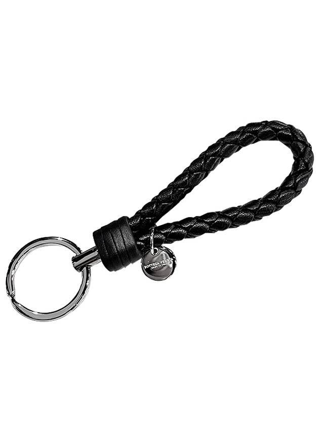 Intrecciato Leather Key Holder Black - BOTTEGA VENETA - BALAAN 2