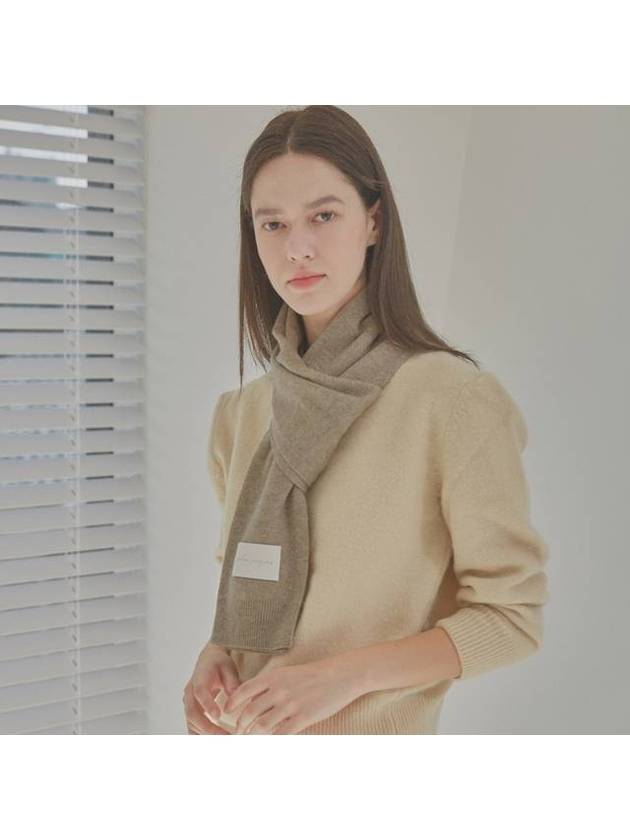 Merino Cashmere Knit Muffler Oatmeal - WHITE PROJECT - BALAAN 1