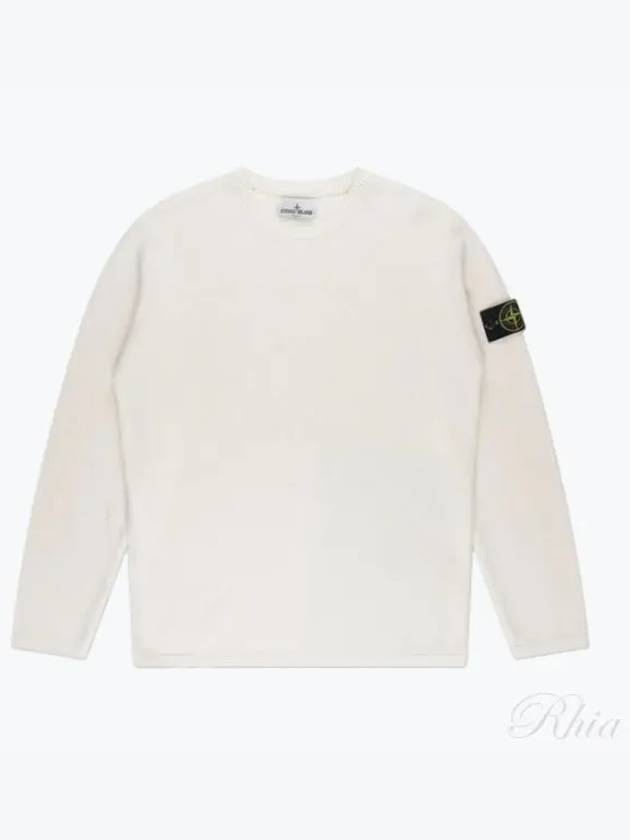 Wappen Patch Crew Neck Knit Top White - STONE ISLAND - BALAAN 2