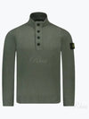 Wappen Patch Half Button Lambswool Knit Top Musk Green - STONE ISLAND - BALAAN 2