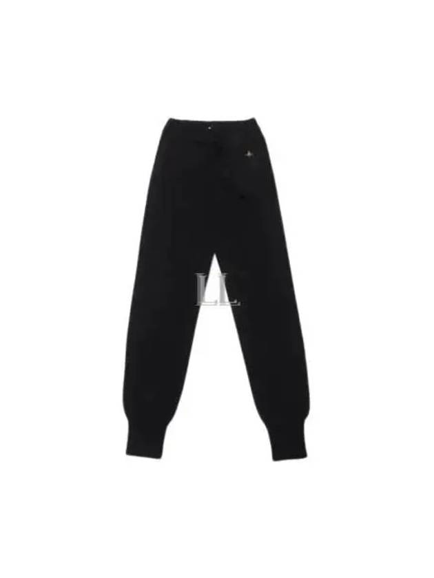 ORB Logo Drawstring Knit Leggings Black - VIVIENNE WESTWOOD - BALAAN 2