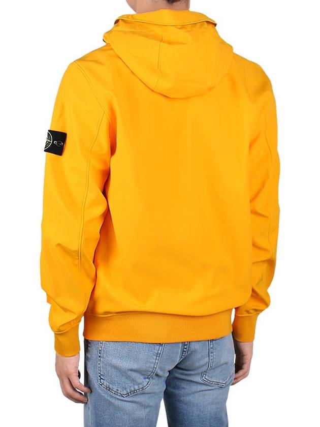 Men's Wappen Patch Softshell Zip Up Hoodie Yellow - STONE ISLAND - BALAAN 6