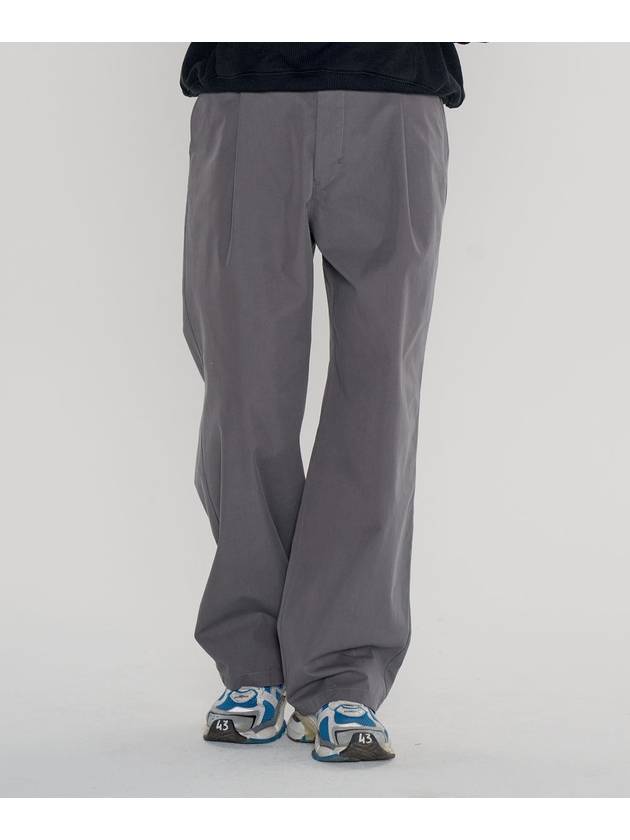 Wide Chino Pants Grey - INTERSECTION - BALAAN 1