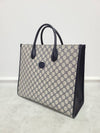 Navy Interlocking G Medium Tote Bag - GUCCI - BALAAN 3