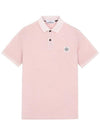 Men's Logo Wappen Short Sleeve PK Shirt Pink - STONE ISLAND - BALAAN.