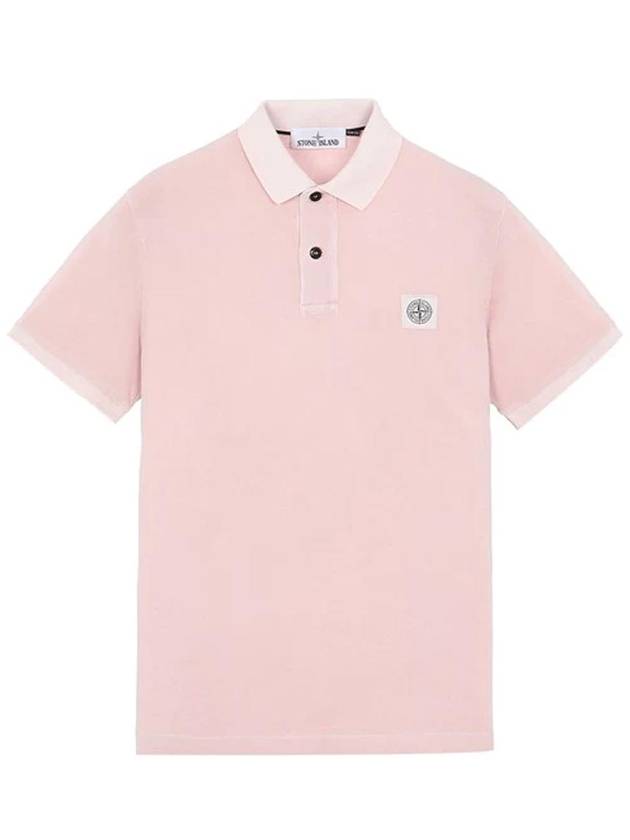 Men's Logo Wappen Short Sleeve PK Shirt Pink - STONE ISLAND - BALAAN.