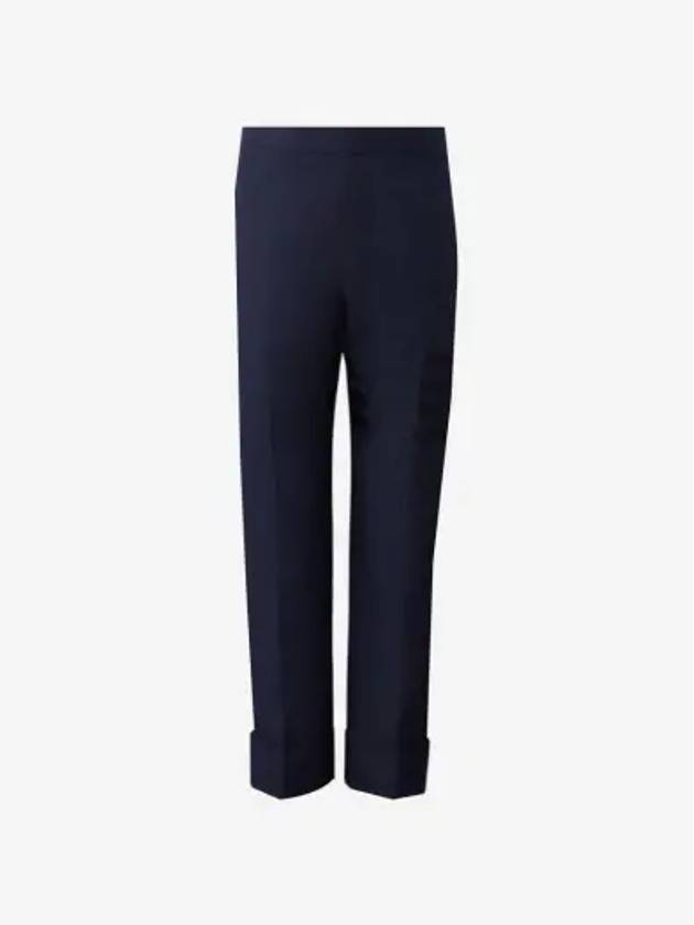 Diagonal Plain Weave Classic Wool Slacks Navy - THOM BROWNE - BALAAN 2