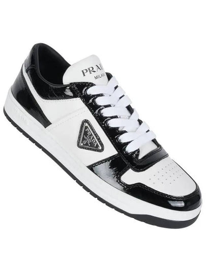 Downtown Leather Low Top Sneakers Black White - PRADA - BALAAN 2