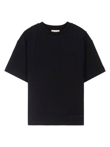 Women's Crew Neck Short Sleeve T-Shirt Black - ALEXANDER MCQUEEN - BALAAN 1