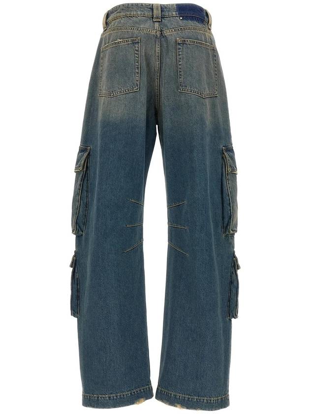 Distressed Finish Denim Wide Jeans Blue - GOLDEN GOOSE - BALAAN 3