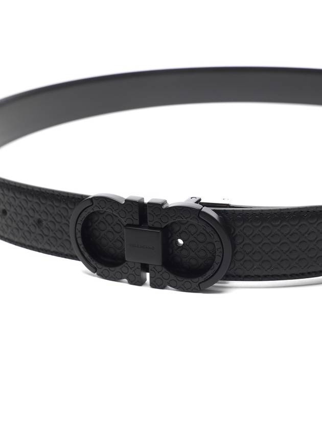 Reversible Leather Belt Black - SALVATORE FERRAGAMO - BALAAN 4