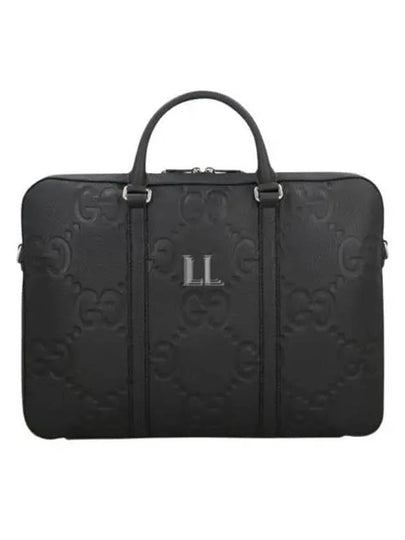 Jumbo GG Leather Brief Case Black - GUCCI - BALAAN 2