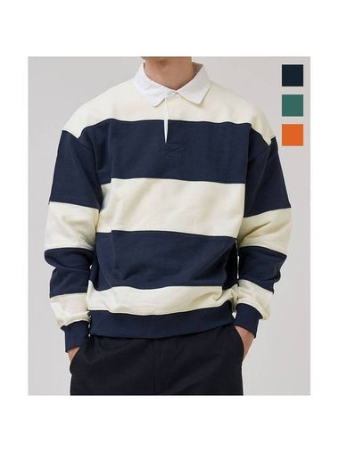 Overfit Stripe Rugby Sweatshirt 3 Colors - EXCONTAINER - BALAAN 1