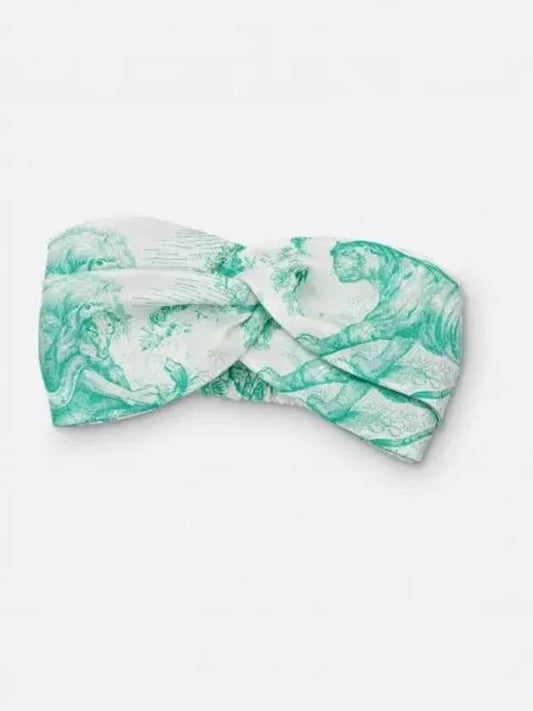 Dioriviera Toile De Jouy Sauvage Silk Hairband Hair Accessories White - DIOR - BALAAN 2