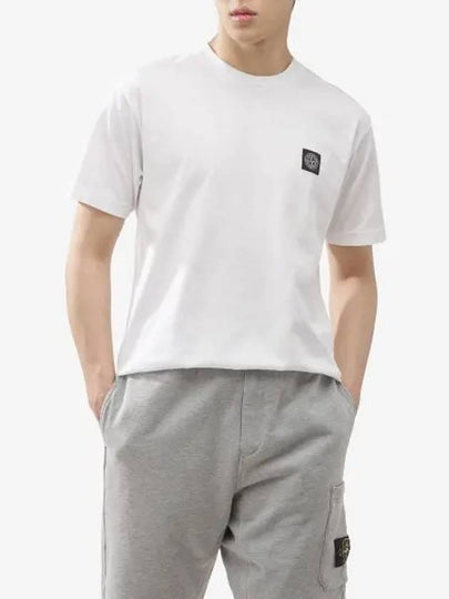 Logo Patch Short Sleeves T-Shirt White - STONE ISLAND - BALAAN 2