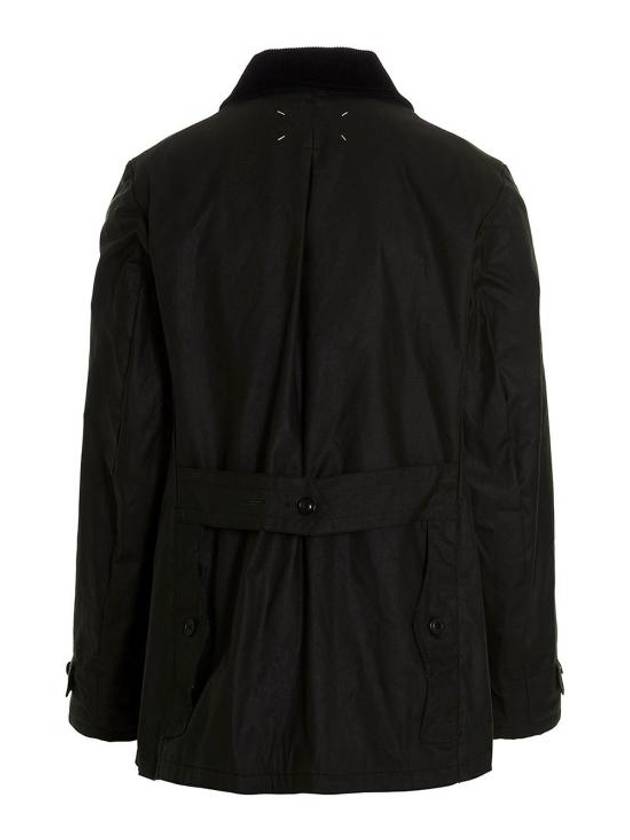 Men's Waxed Cotton Jacket Dark Green - MAISON MARGIELA - BALAAN 3