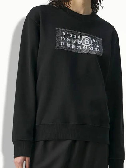 Number Logo Print Cotton Sweatshirt Black - MAISON MARGIELA - BALAAN 2