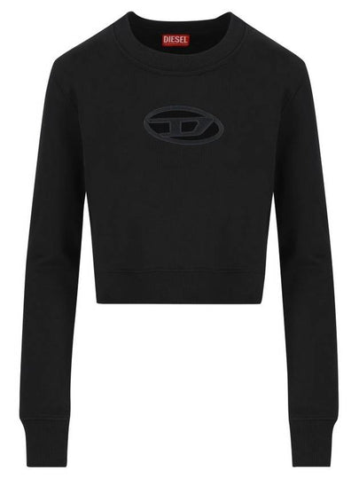 F Slimmy Cutout Logo Crop Sweatshirt Black - DIESEL - BALAAN 2