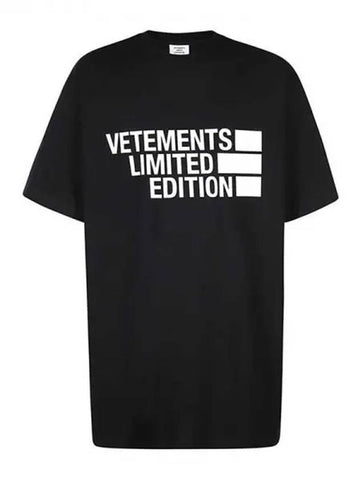 Logo printing round over short sleeve black t shirt 202608 - VETEMENTS - BALAAN 1