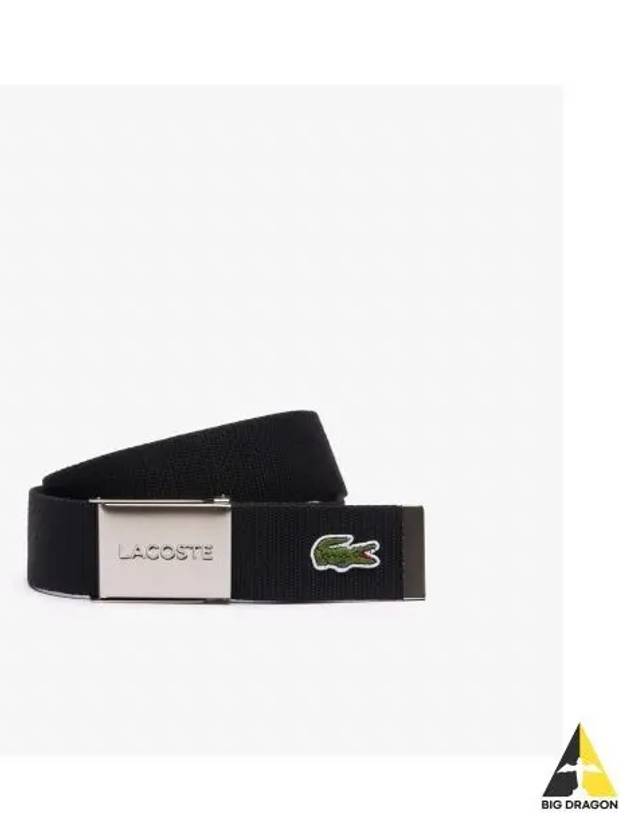 Men s L1212 Woven Belt Black - LACOSTE - BALAAN 1