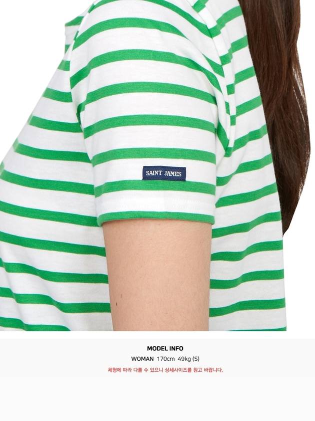 Etrille Striped Short Sleeve T-Shirt White Green - SAINT JAMES - BALAAN 9