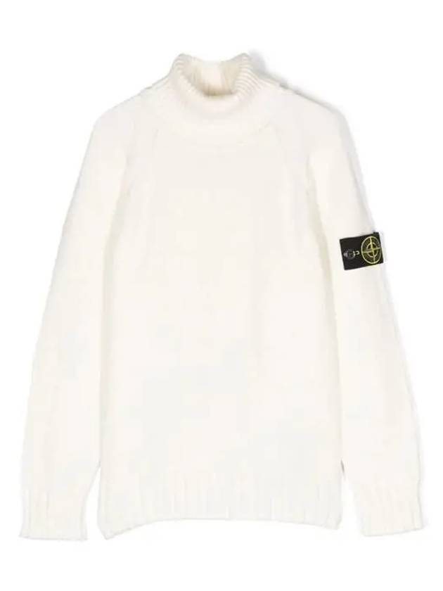 Kids Logo Patch Knit Top White - STONE ISLAND - BALAAN 5