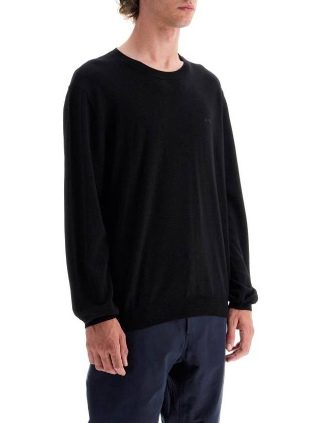 Embroidery Logo Wool Knit Top Black - A.P.C. - BALAAN 3