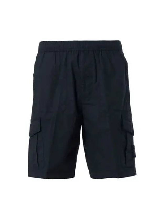 Men's Waffen Patch Bermuda Shorts Navy - STONE ISLAND - BALAAN 2