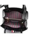 Pebble Grain Leather Mini Trapezoid Tote Bag Black - THOM BROWNE - BALAAN 7