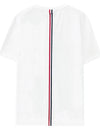 Men's Center Back Striped Short Sleeve T-Shirt White - THOM BROWNE - BALAAN 3