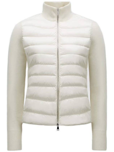 Padded Zip-Up Cardigan White - MONCLER - BALAAN 1