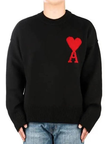 Men s Heart Logo Knit BFUKS006 018 009 270625 - AMI - BALAAN 1