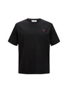 Small Heart Logo Boxy Fit Short Sleeve T-Shirt Black - AMI - BALAAN 2