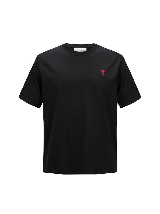 Small Heart Logo Boxy Fit Short Sleeve T-Shirt Black - AMI - BALAAN 2