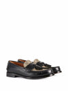 Tassel GG Supreme Canvas Leather Loafers Black - GUCCI - BALAAN 3