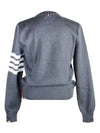 4 Bar Armband Milano Stitch Knit Top Mid Grey - THOM BROWNE - BALAAN 4