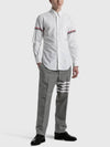 Oxford Striped Grosgrain Armband Classic Long Sleeve Shirt White - THOM BROWNE - BALAAN 6