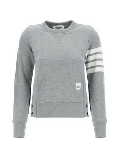 Engineered 4 Bar Stripe Loopback Jersey Knit Crewneck Sweatshirt Light Grey - THOM BROWNE - BALAAN 2