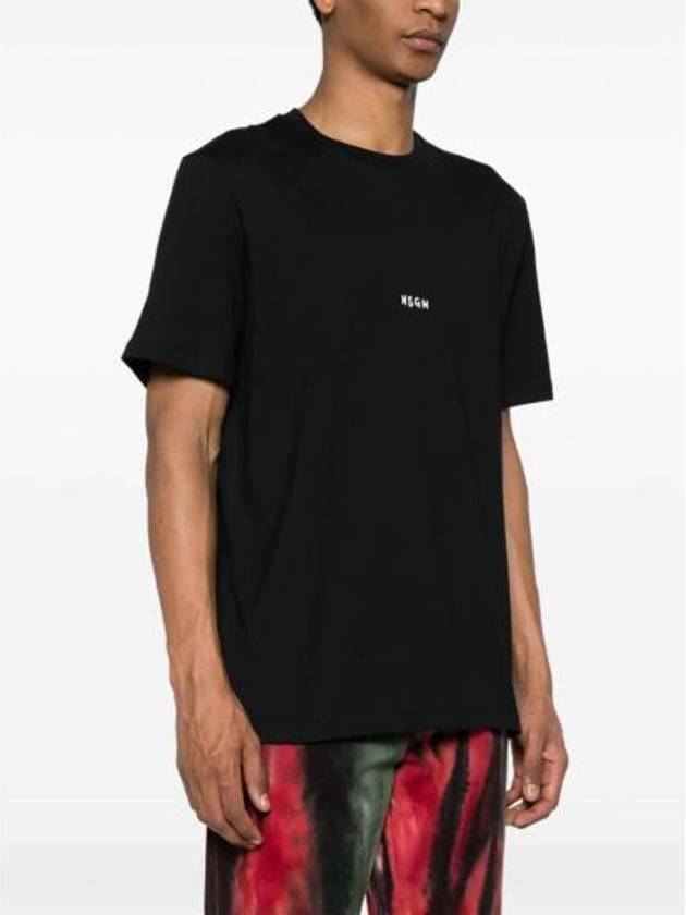 Micro Brushed Logo Print Short Sleeve T-Shirt Black - MSGM - BALAAN 4