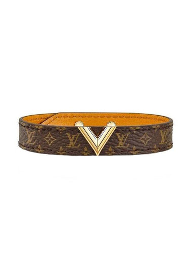 Essential V Monogram Bracelet Gold Brown - LOUIS VUITTON - BALAAN 1