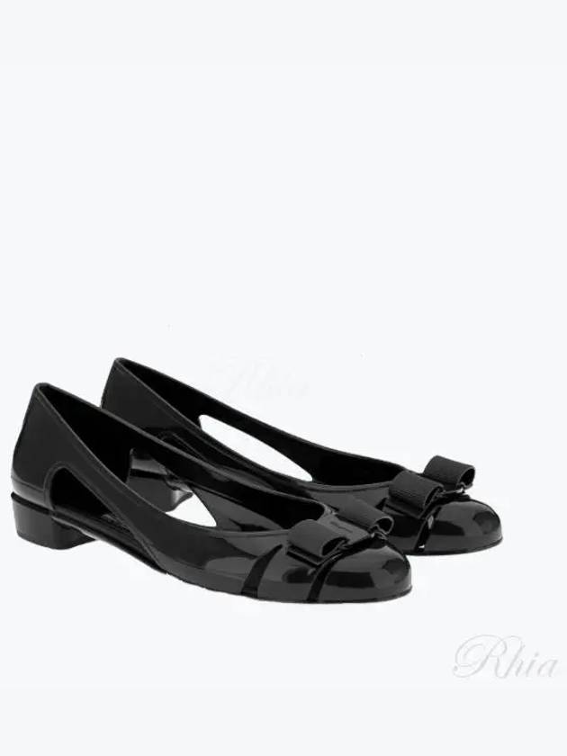 Vara Bow Jelly Ballet Flat Black - SALVATORE FERRAGAMO - BALAAN 2