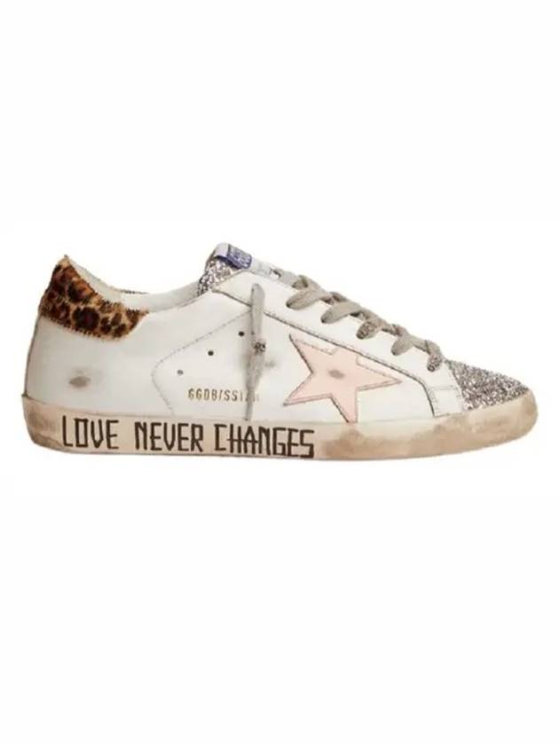 Superstar Glitter Leopard Tab Low Top Sneakers White Pink - GOLDEN GOOSE - BALAAN 2